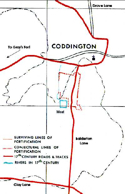 Map of siegeworks at Coddington